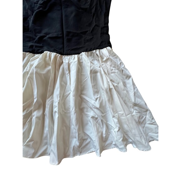 Black Tube Top Cream Ruffle Mini Skirt Dress‎ Party Cocktail - Picture 5 of 7